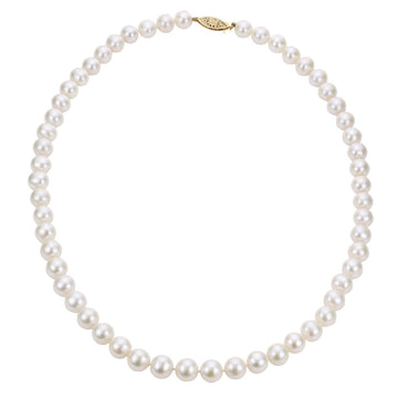 14K White Gold Freshwater Pearl Strand 18"